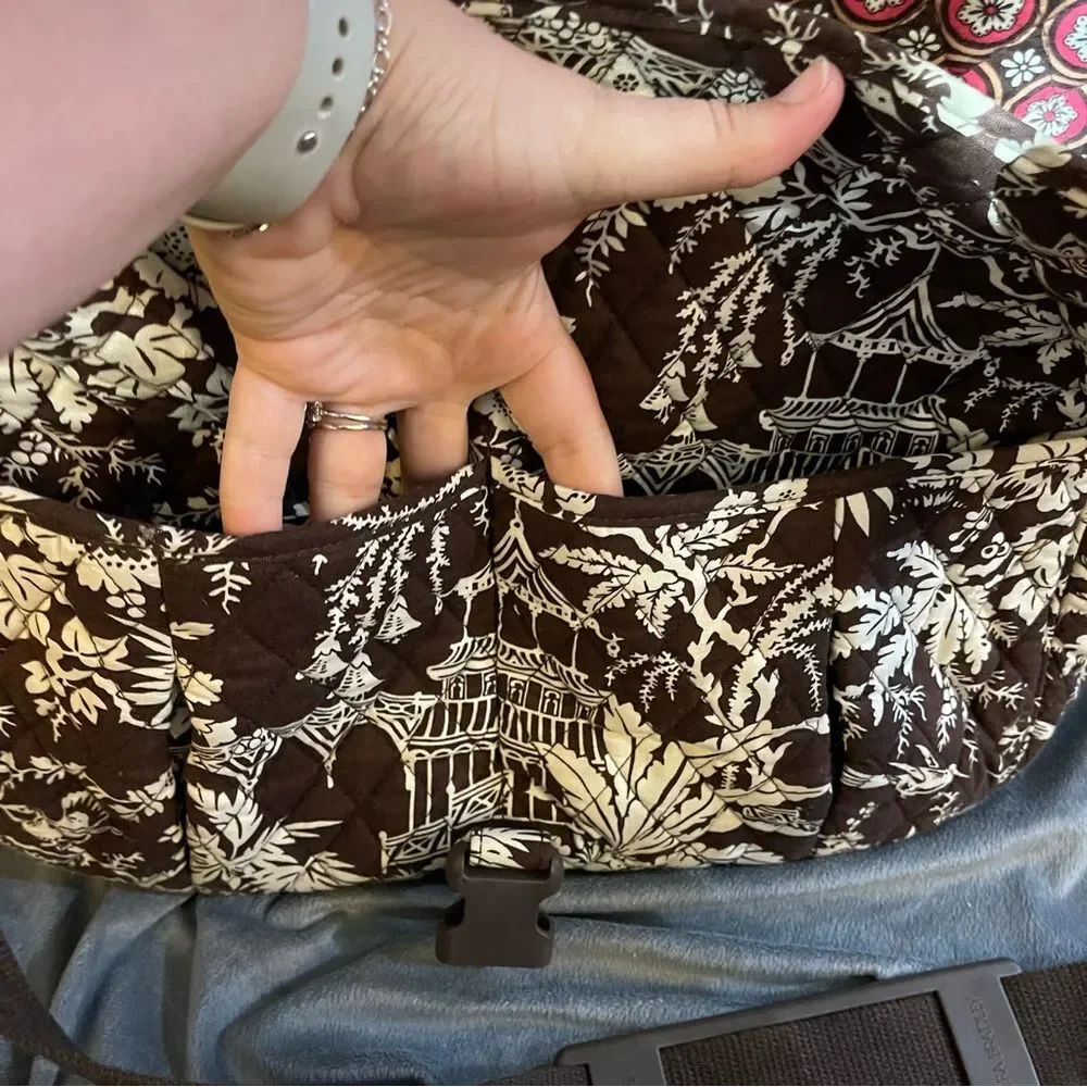 Vera Bradley Messenger Bag in Retire Imperial Toile Pattern Laptop Crossbody Bag